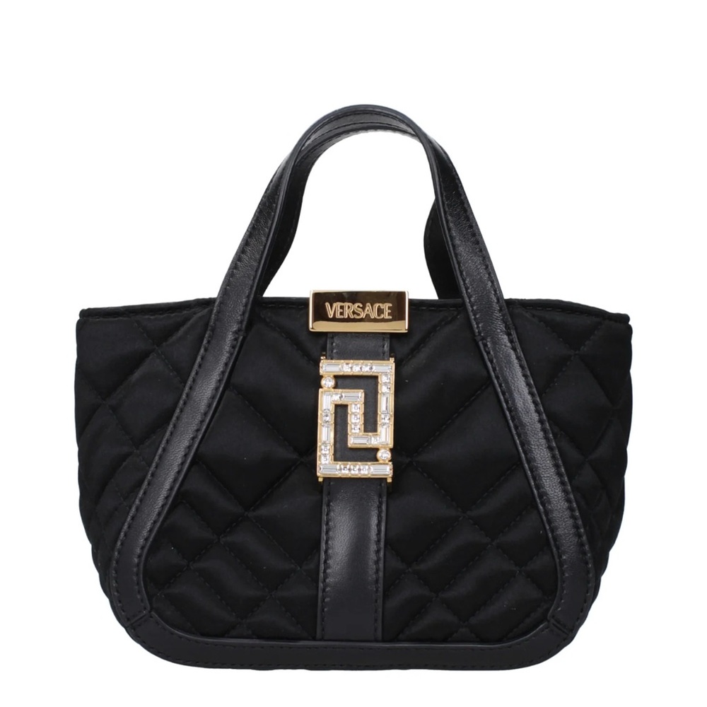 Versace Black Mini Quilted Bag with Gold Accents $1725 Retail 
Authentic Bag